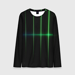 Лонгслив мужской The line is green black, цвет: 3D-принт