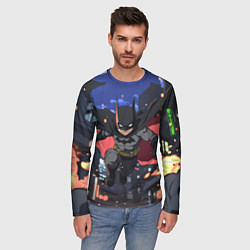 Лонгслив мужской Злой Бэтмен в полете, цвет: 3D-принт — фото 2