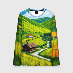 Лонгслив мужской Русская душа и поле, цвет: 3D-принт