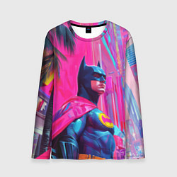 Мужской лонгслив Бэтмен в розовом стиле