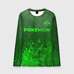 Лонгслив мужской Pokemon - green gradient посередине, цвет: 3D-принт