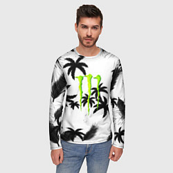 Лонгслив мужской Monster energy пальмы, цвет: 3D-принт — фото 2
