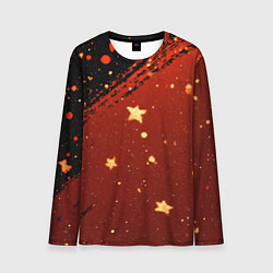 Лонгслив мужской Золотые звездочки на коричневой текстуре, цвет: 3D-принт