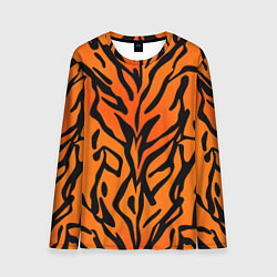 Лонгслив мужской Тигровый огненный паттерн, цвет: 3D-принт