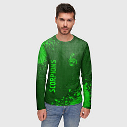 Лонгслив мужской Scorpions - green gradient вертикально, цвет: 3D-принт — фото 2