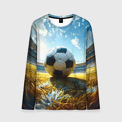 Мужской лонгслив Футбольный мяч на стадионе