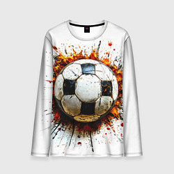 Мужской лонгслив Футбольный мяч на белом