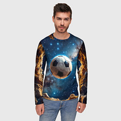 Лонгслив мужской Футбольный мяч в космосе, цвет: 3D-принт — фото 2