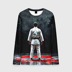 Мужской лонгслив Айкидоист на черном