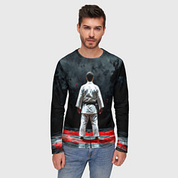 Лонгслив мужской Айкидоист на черном, цвет: 3D-принт — фото 2