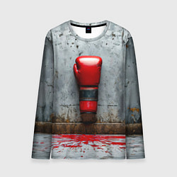 Лонгслив мужской Кикбоксеркие перчатки на сером, цвет: 3D-принт
