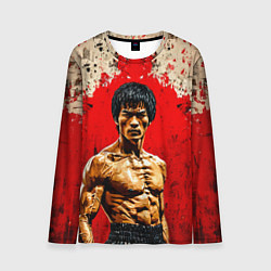 Мужской лонгслив Брюс Ли на красном