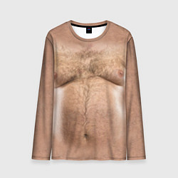 Лонгслив мужской Волосатое тело толстяка, цвет: 3D-принт