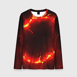 Лонгслив мужской Красный круг из огня текстура, цвет: 3D-принт