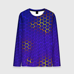 Лонгслив мужской Неоновые соты броня, цвет: 3D-принт