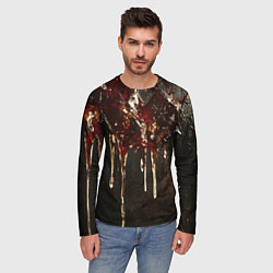 Лонгслив мужской Стекающий мед - текстура, цвет: 3D-принт — фото 2