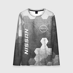 Лонгслив мужской Nissan - grey gradient вертикально, цвет: 3D-принт