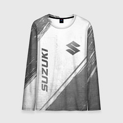 Лонгслив мужской Suzuki - white gradient вертикально, цвет: 3D-принт