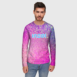Лонгслив мужской Inzoi лого и розовые блестки, цвет: 3D-принт — фото 2