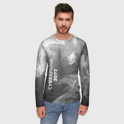 Лонгслив мужской Cyberpunk 2077 - grey gradient вертикально, цвет: 3D-принт — фото 2