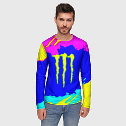 Лонгслив мужской Monster energy краски цветные, цвет: 3D-принт — фото 2