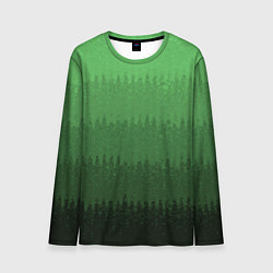 Лонгслив мужской Зеленый градиент текстурные полосы, цвет: 3D-принт