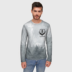 Лонгслив мужской Лес мой храм - медведь русич, цвет: 3D-принт — фото 2