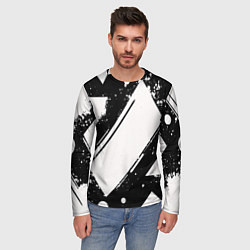 Лонгслив мужской Color black white, цвет: 3D-принт — фото 2