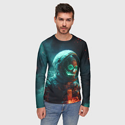 Лонгслив мужской Череп космонавта в скафандре, цвет: 3D-принт — фото 2