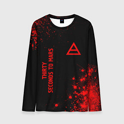 Лонгслив мужской Thirty Seconds to Mars - red gradient вертикально, цвет: 3D-принт