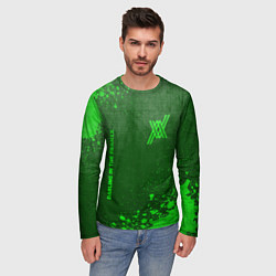 Лонгслив мужской Darling in the FranXX - green gradient вертикально, цвет: 3D-принт — фото 2