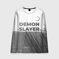 Лонгслив мужской Demon Slayer - white gradient посередине, цвет: 3D-принт