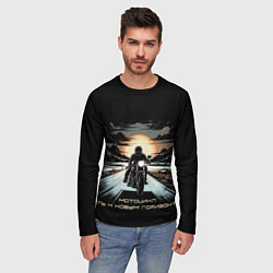 Лонгслив мужской Мото-путь к новым горизонтам, цвет: 3D-принт — фото 2