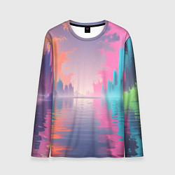 Лонгслив мужской Город в розовом тумане, цвет: 3D-принт