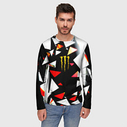 Лонгслив мужской Monster energy геометрия, цвет: 3D-принт — фото 2