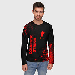 Лонгслив мужской Counter Strike - red gradient вертикально, цвет: 3D-принт — фото 2