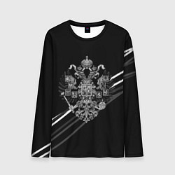Лонгслив мужской Имперский герб чёрный с полосами, цвет: 3D-принт