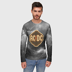 Лонгслив мужской ACDC ретро логотип, цвет: 3D-принт — фото 2
