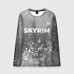 Мужской лонгслив Skyrim - grey gradient посередине