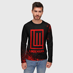 Лонгслив мужской Lindemann - red gradient, цвет: 3D-принт — фото 2