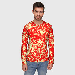 Лонгслив мужской Пятнистый красно-жёлтый, цвет: 3D-принт — фото 2
