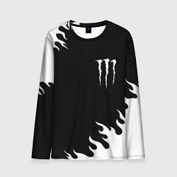 Лонгслив мужской Monster energy белый огонь, цвет: 3D-принт