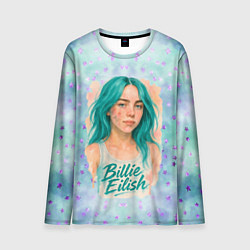 Мужской лонгслив Билли Айлиш бирюзовые волосы