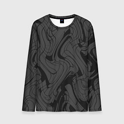 Лонгслив мужской Тёмно-серый абстракция лниии, цвет: 3D-принт