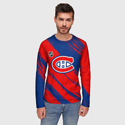 Лонгслив мужской Монреаль Канадиенс - брызги, цвет: 3D-принт — фото 2