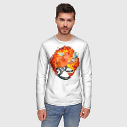 Лонгслив мужской Петух на дрипе - swag chiken money meme, цвет: 3D-принт — фото 2