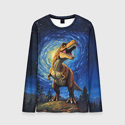 Мужской лонгслив Тираннозавр Рекс - звездная ночь