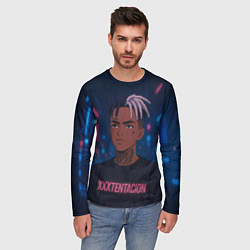 Лонгслив мужской XXXTentacion - Неоновый аниме арт, цвет: 3D-принт — фото 2