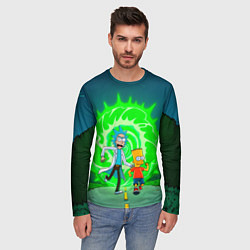 Лонгслив мужской Рик и Барт Симпсон, цвет: 3D-принт — фото 2