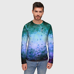 Лонгслив мужской Абстракция - blue-green acid, цвет: 3D-принт — фото 2